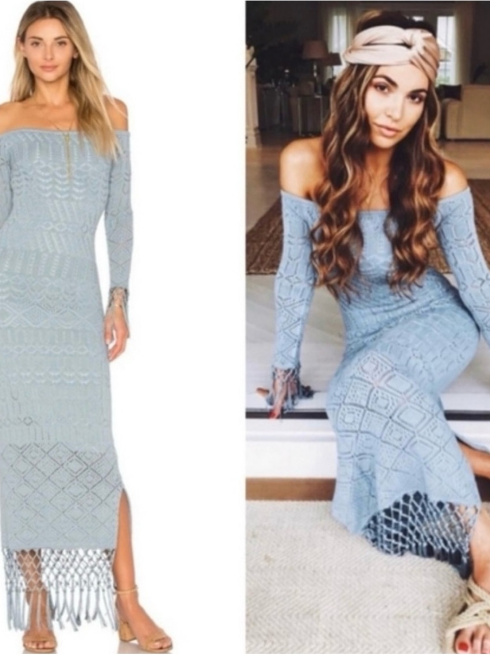 House of Harlow 1960 Blue
Off-Shoulder Dress